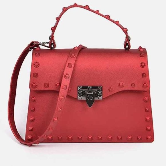 Handbags - 💥Sale Red Studded Shoulder Bag